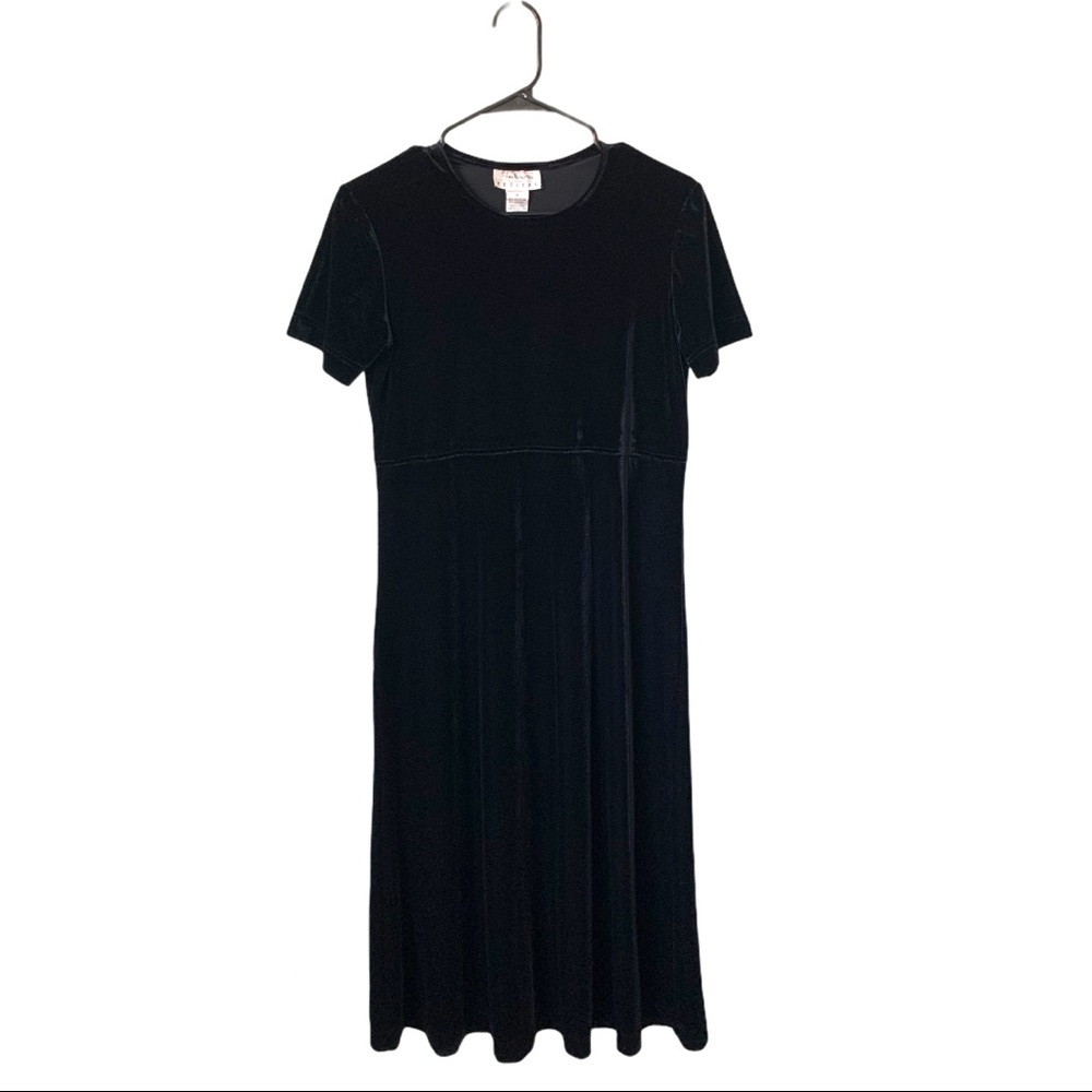 Vintage Talbots Petites Black Velvet Dress- Size P